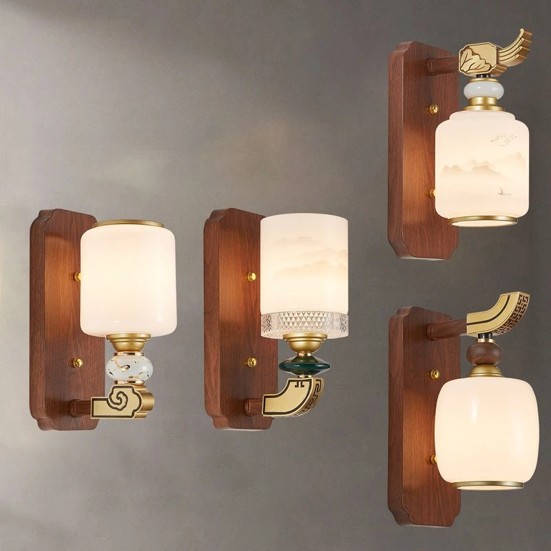 

New Chinese Wall Lamp Bedroom Bedside Lamp Living Room Background Wall Decorative Atmosphere Lighting