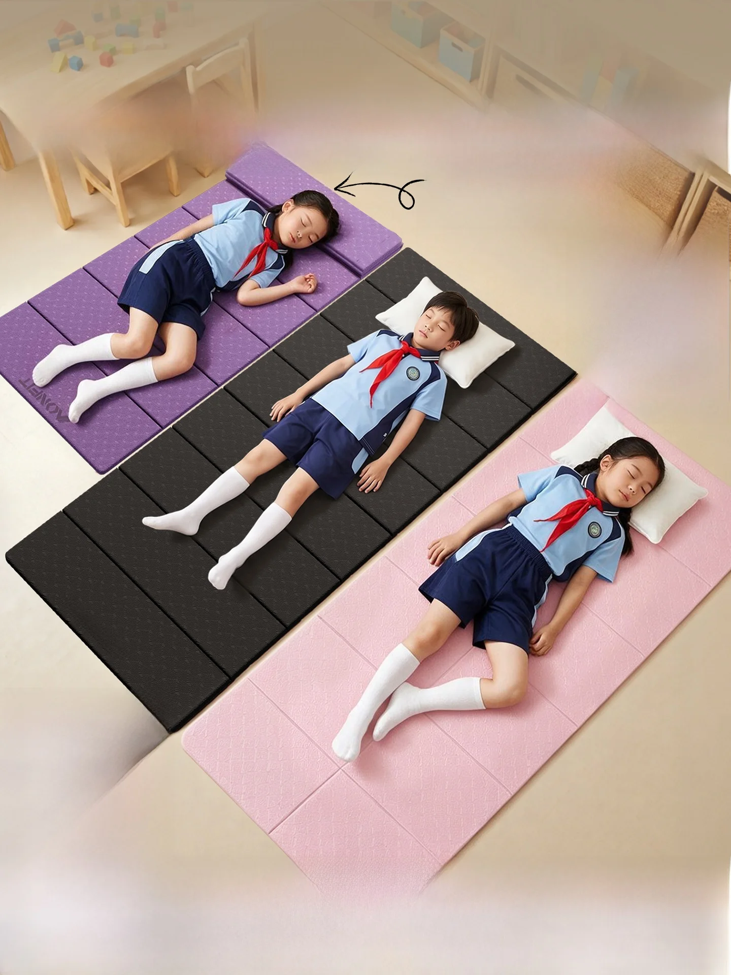 厚みのある折りたたみ式ヨガマット-小学生が午後の学校で寝られる昼寝マット-フィットネスエクササイズマット