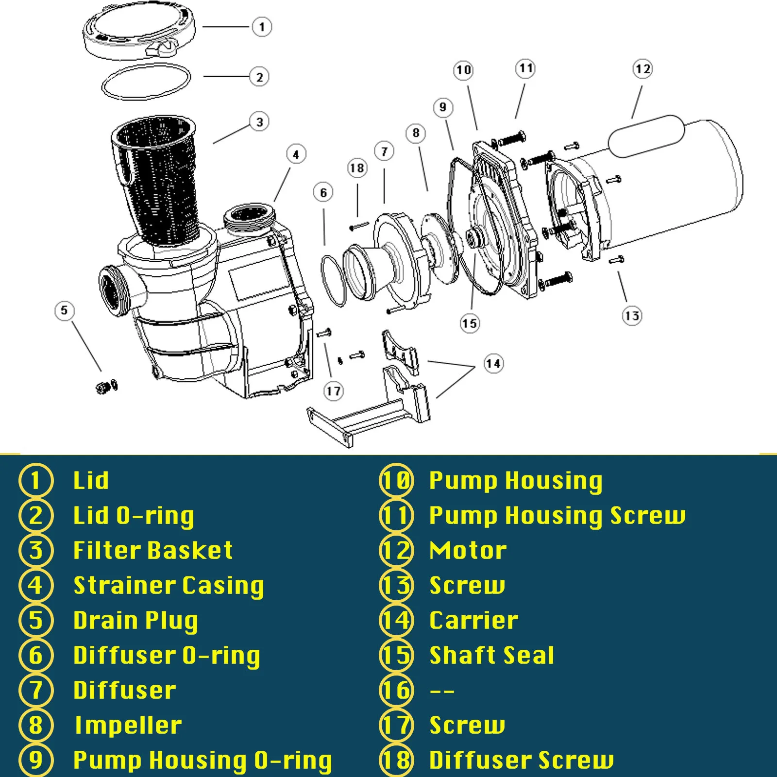 J150010E-2 2 horsepower inground pool pump and motor