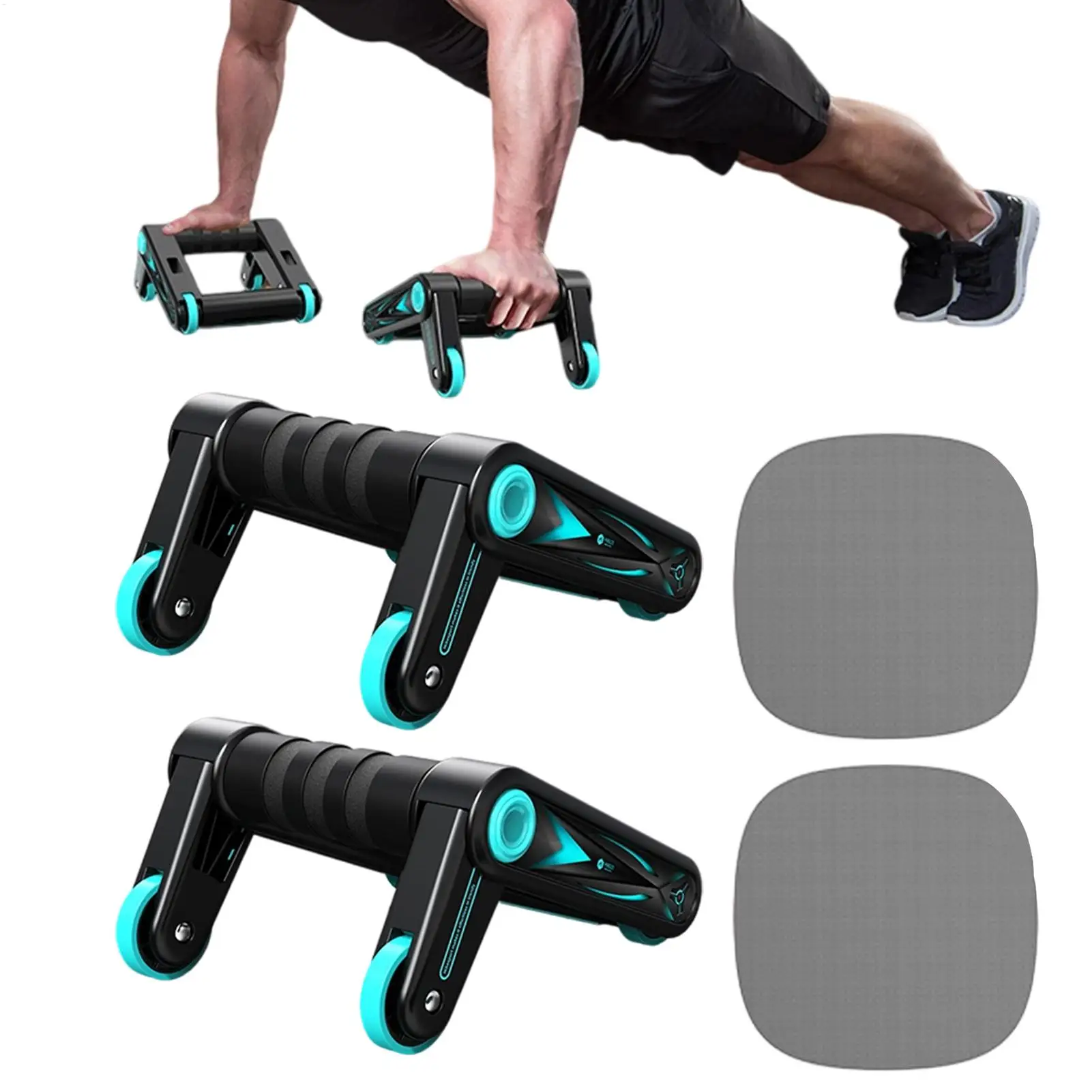 

Foldable Ab Roller Wheel Lightweight Non-Slip Abdominal Trainer for Core Strength Training Pilates Gym Home Outdoor use