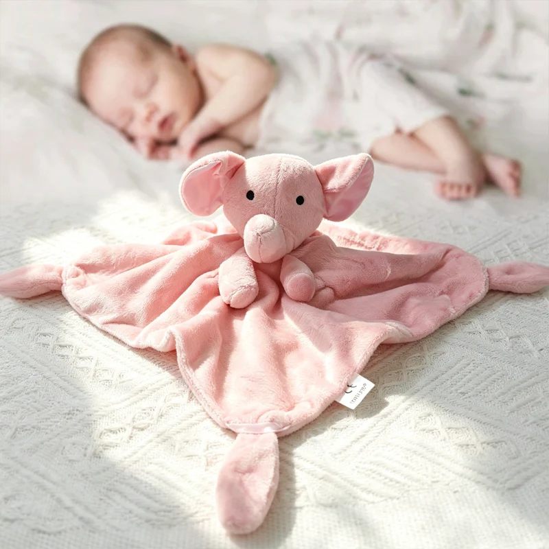Baby Security Blanket Soft Plush Stuffed Animal Toys Infant Bibs Nursery Newborn Sleeping Dolls Cartoon Soother Appease Towel