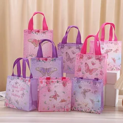 StoBag Waterproof Butterfly & Kite Pattern Portable Tote Bag, Non-Woven Shopping Bag for Kids' Play, Parties, Birthdays, Meeting