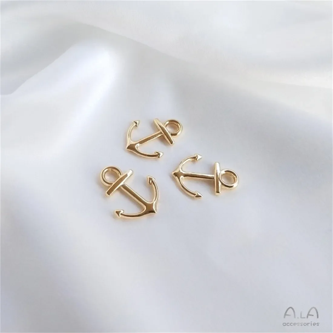 

14 К золотой цвет аксессуары парусный самолет якорь кулон DIY браслет ручной работы ожерелье ювелирные изделия кулон E005