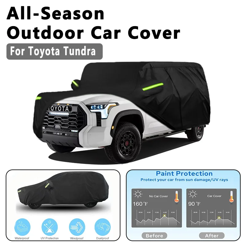 

Car Cover for Toyota Tundra - Outdoor Full Protection, Waterproof Dustproof Heat-Resistant, All-Season Use Exterior Accessories