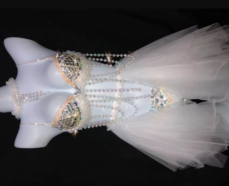 

Ночной клуб DJ певица сценическая одежда бар клуб женский сексуальный костюм вечерние шоу красочные кристаллы комплекты бикини юбки