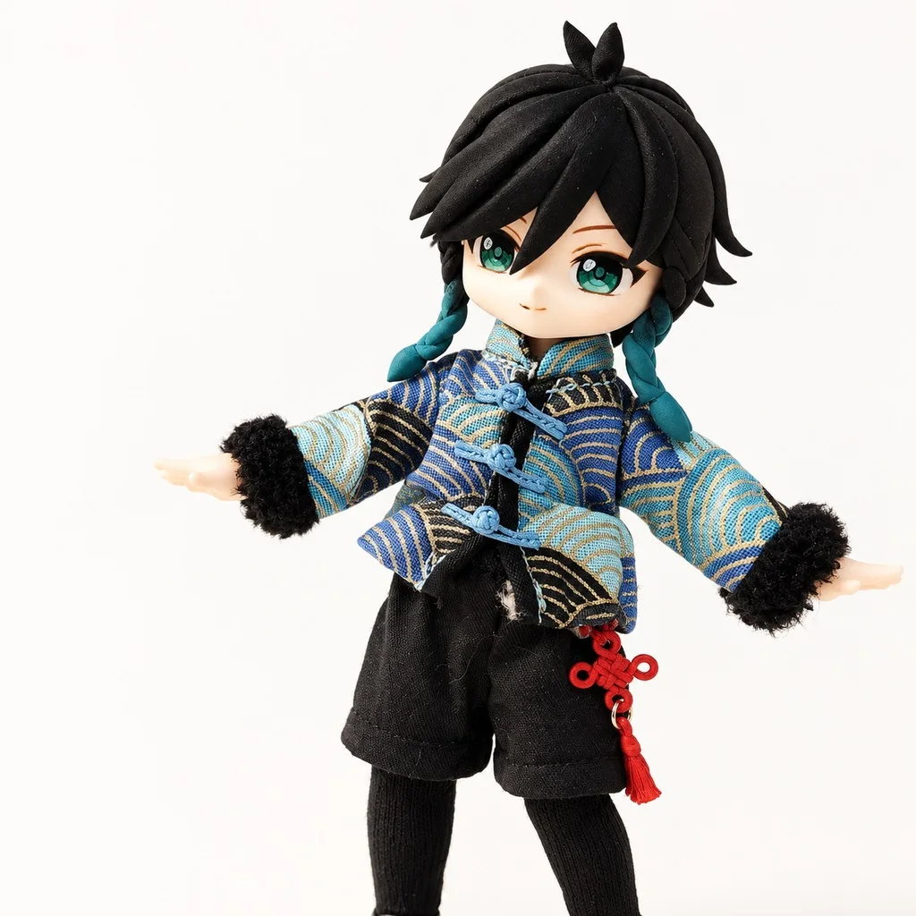 Doll Clothes for OB11 P9 GSC Molly 1/12 Dolls, Lunar New Year Tang Jacket Outfit with Frog Buttons and Chinese Knot