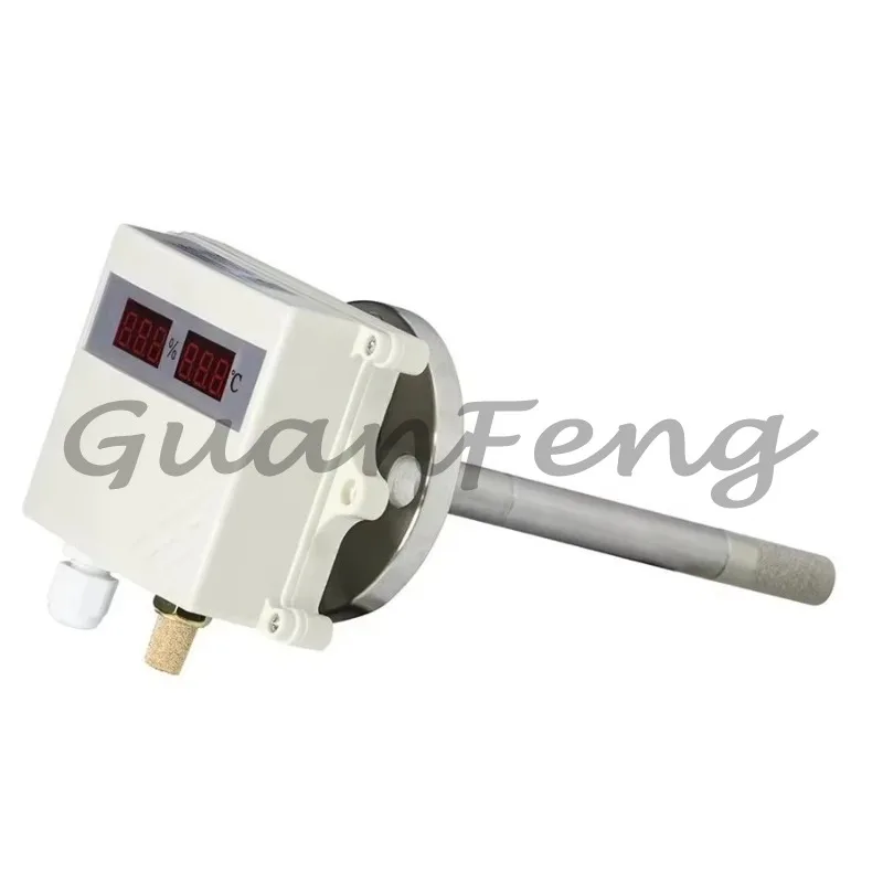 Waterproof Pipe‑Type Duct Temperature Humidity Sensor Instrument, High‑Temp Industrial Measuring Transmitter