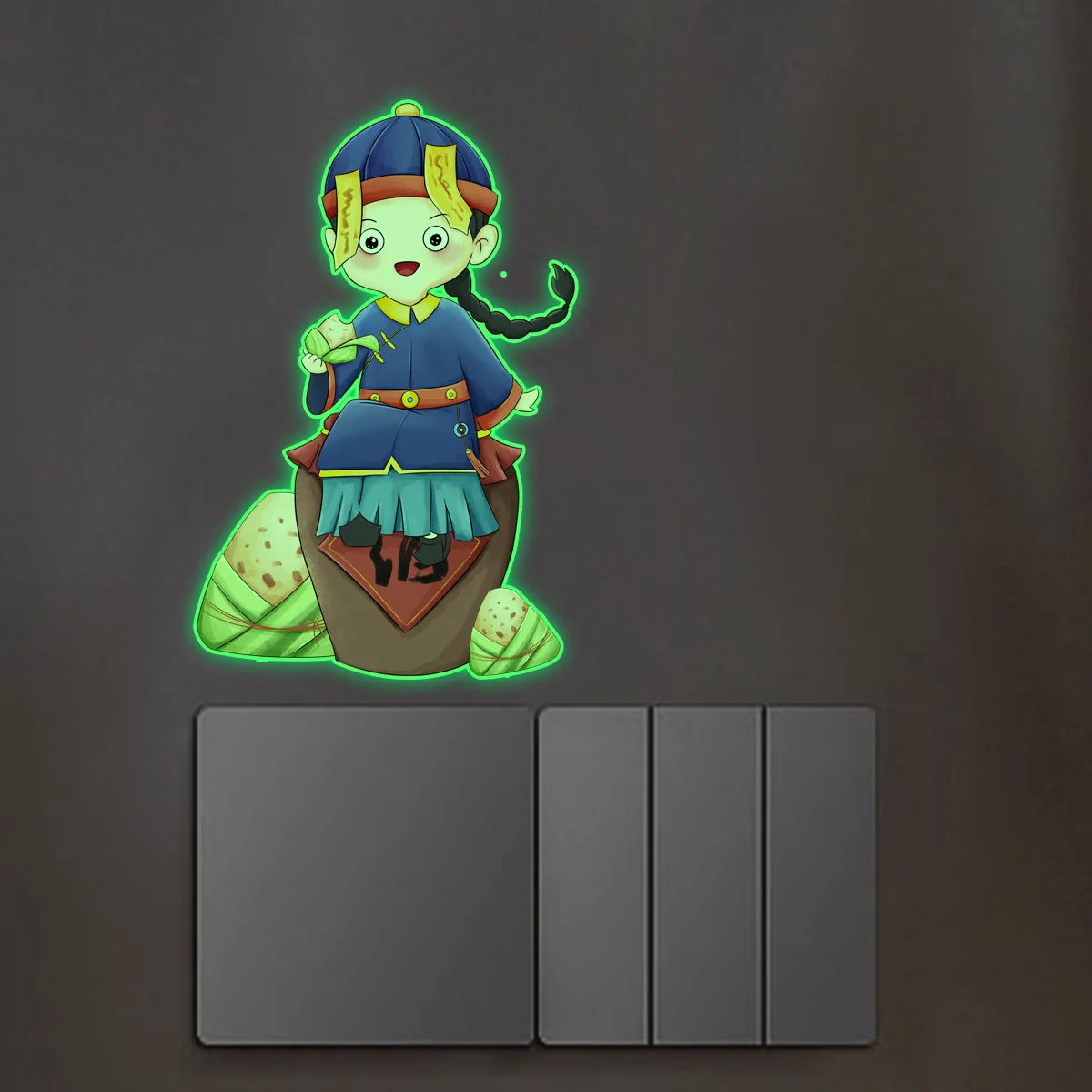 

10*12 см светящиеся наклейки на стену зомби винный цилиндр настенные наклейки на переключатель наклейки украшения гостиной настенные наклейки Ycg6028