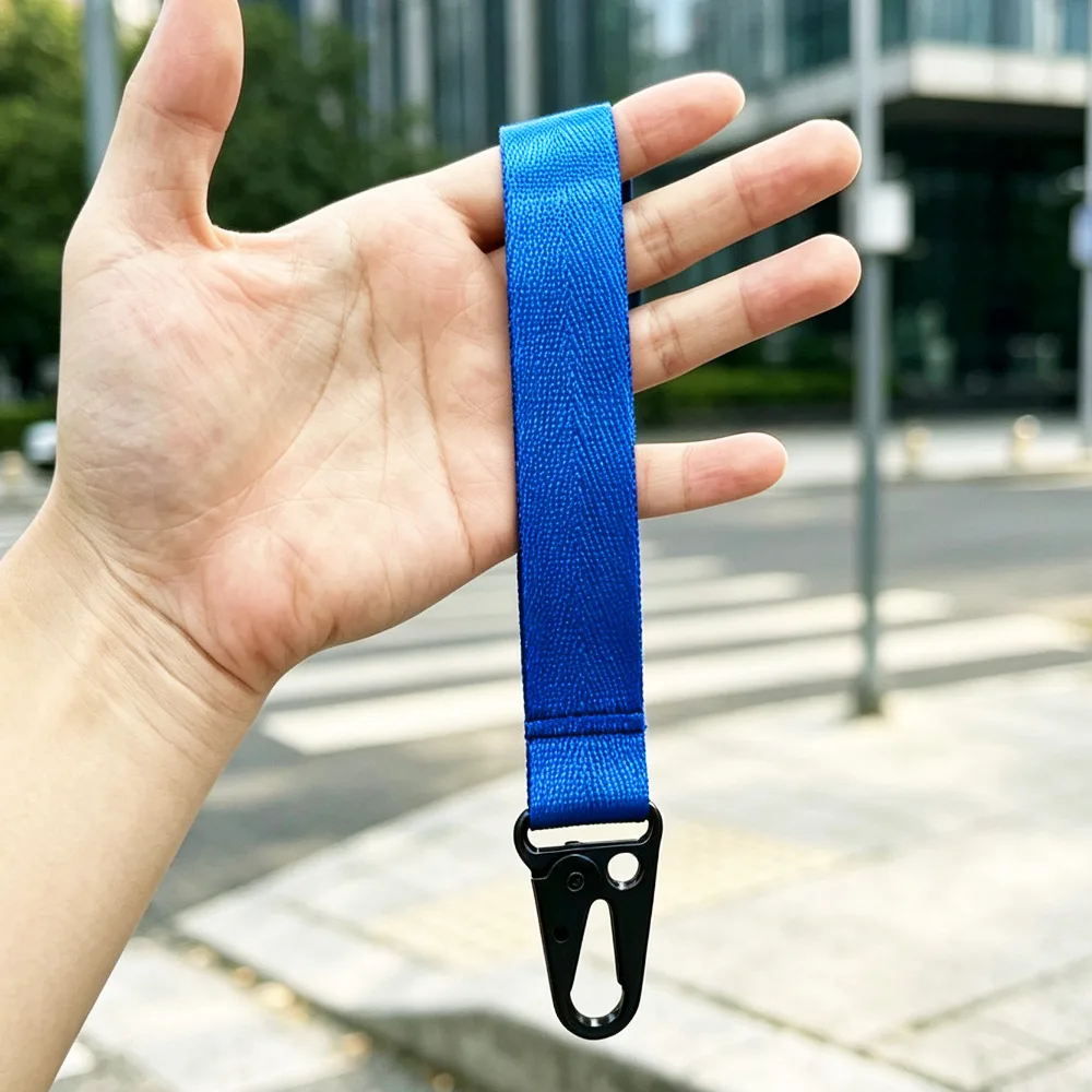 Handgelenk-Schlüsselband, Rucksack-Zubehör, Schlüsselanhänger, Mehrfarbiger Nylon-Gurtband-Riemen, Taktischer Adlerklauen-Clip, Schlüsselring, Geschenk – Detail 3