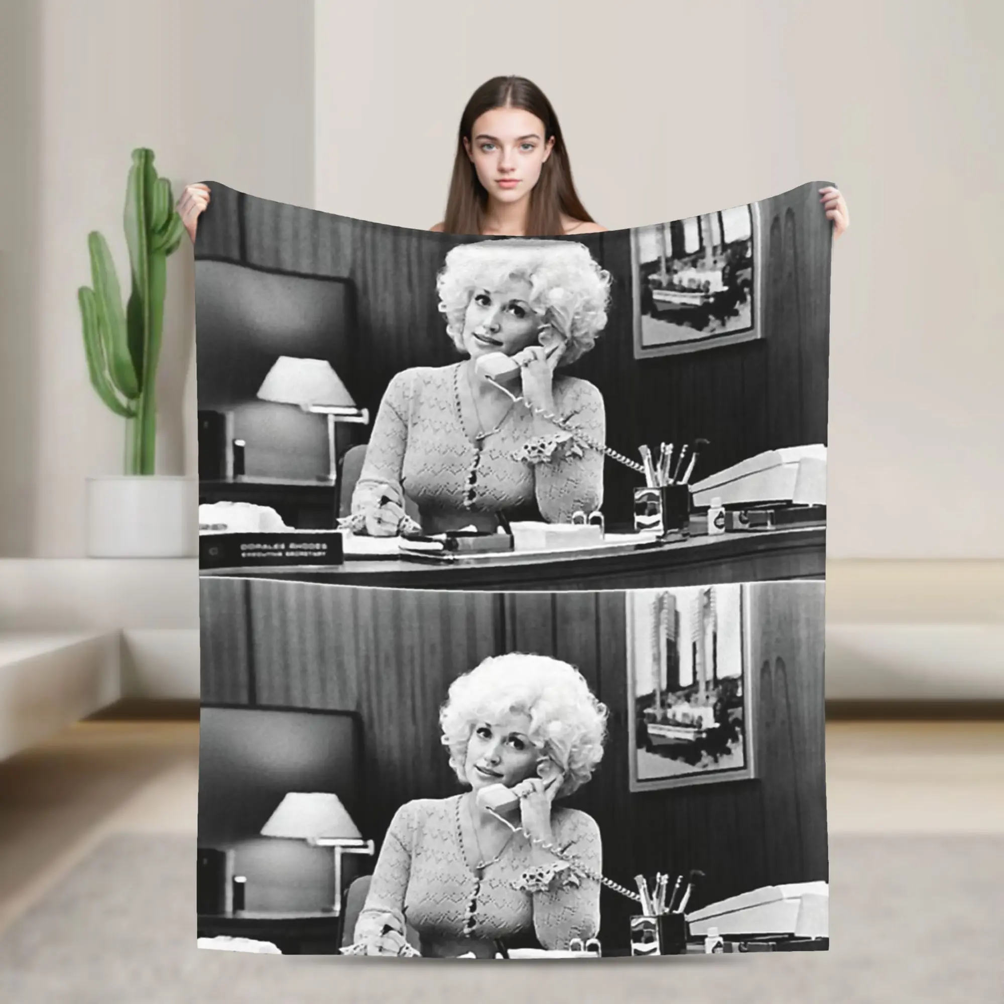 Dolly Parton In Nine To Five Blankets  Flannel Vintage Breathable Throw Blanket for Home Restaurant  Winter