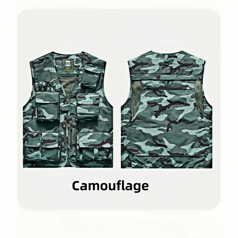 New  Custom Logo Vest Photography Workwear Vest Summer Reversible New Multi-Pocket Breathable Outdoor Vest