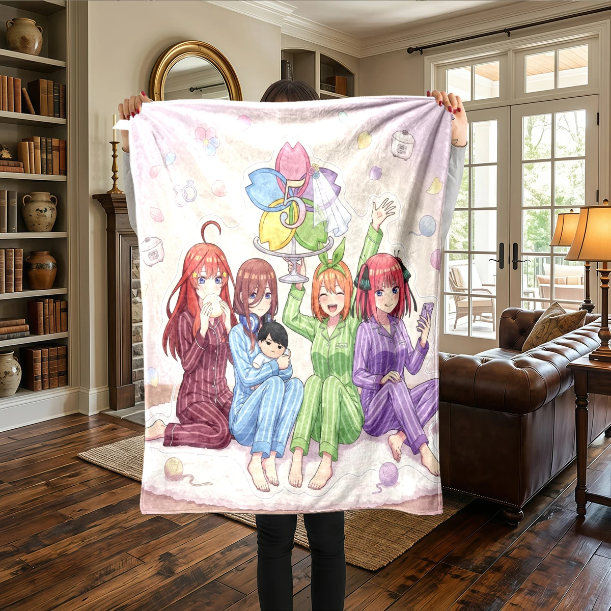 The Quintessential Quintuplets Comfortable Flannel Blanket Printed Warm, For Chairs, Travel -HE69