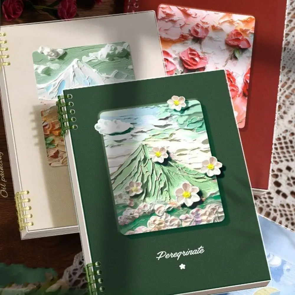 Oil Painting Loose-leaf Book A5/B5/A4 Thickening Cover Filler Paper Notebook Rose Mary Retro Student Diary Notepad Journal