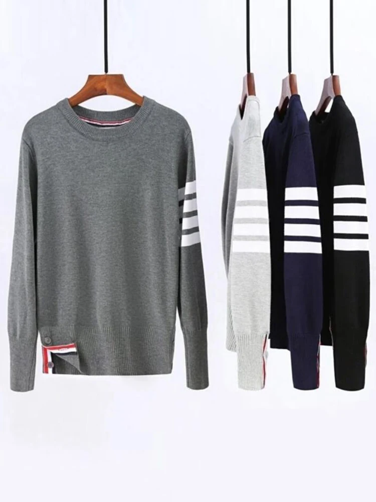 gkfnmt Cardigan Sweater Jacket V-neck Single Breasted Cardigans Striped Argyle Knitted Tops Autumn Black White Gray