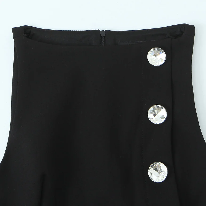 KASLEAD nouveau femmes Faion bijoux bouton décoré haut ort jupe pantalon ensemble ort Svel automne saison européenne Sle