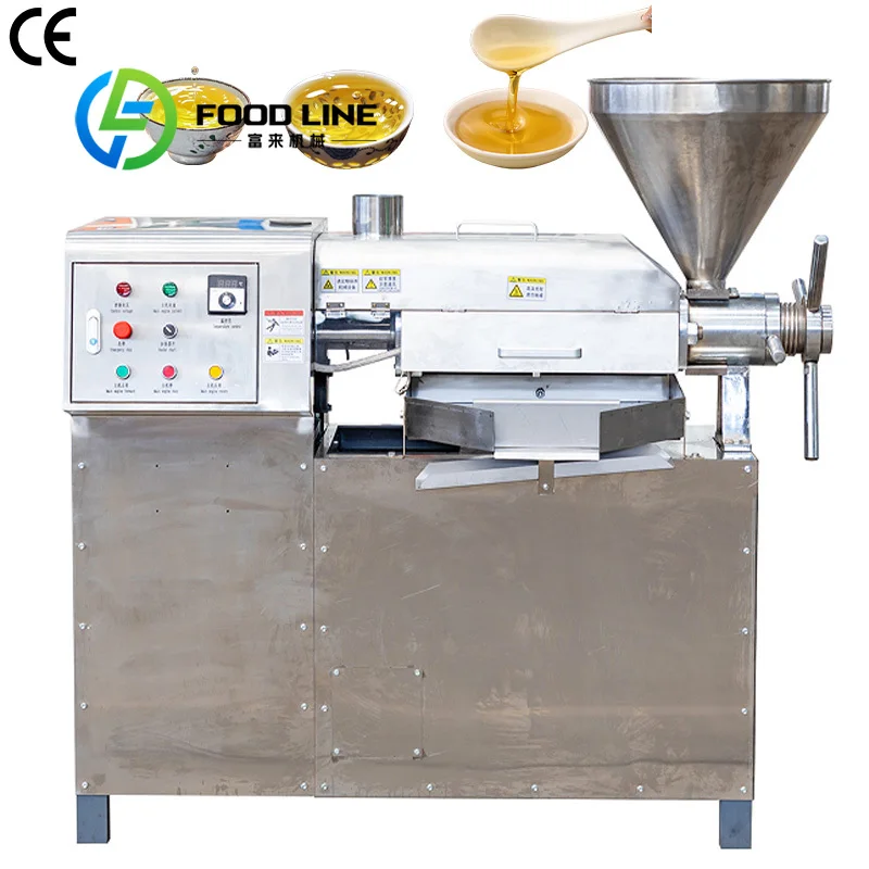 Custom Automatic Screw Oil Press Machine 6YL-80D 5.5Kw Main Power 3Kw Heating 120Kg/H Rapeseed Processing For Oil Extraction