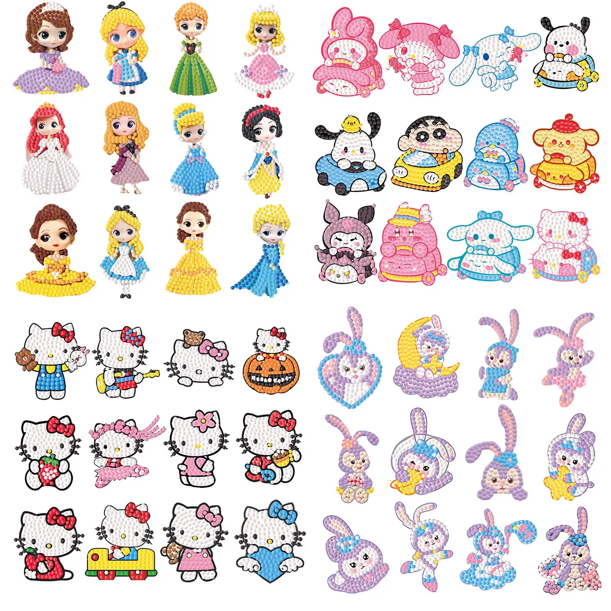 Disney Cartoon Stickers Kuromi Stickers Decorative Stationery Fun and Suitable for Students and Children DIY Diamond Paintings