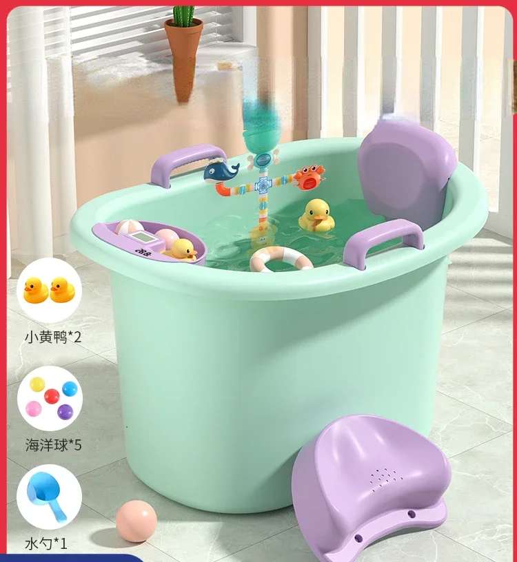 Children's bath tub, baby bath tub, baby tub can sit on the home swimming bucket, children's thickened large