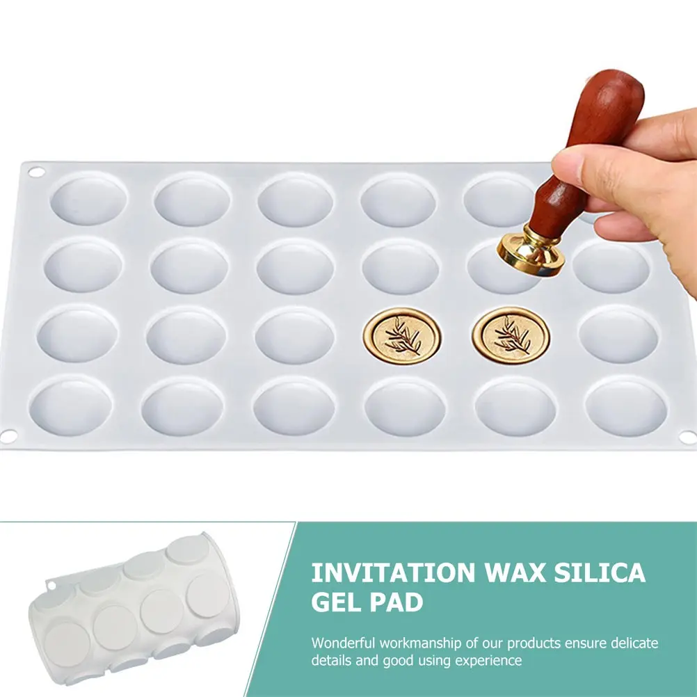 24-Hole Silicone Wax Sealing Mold for Invitations – Flexible Round Wax Stamp Making Tool, Party Craft Supply