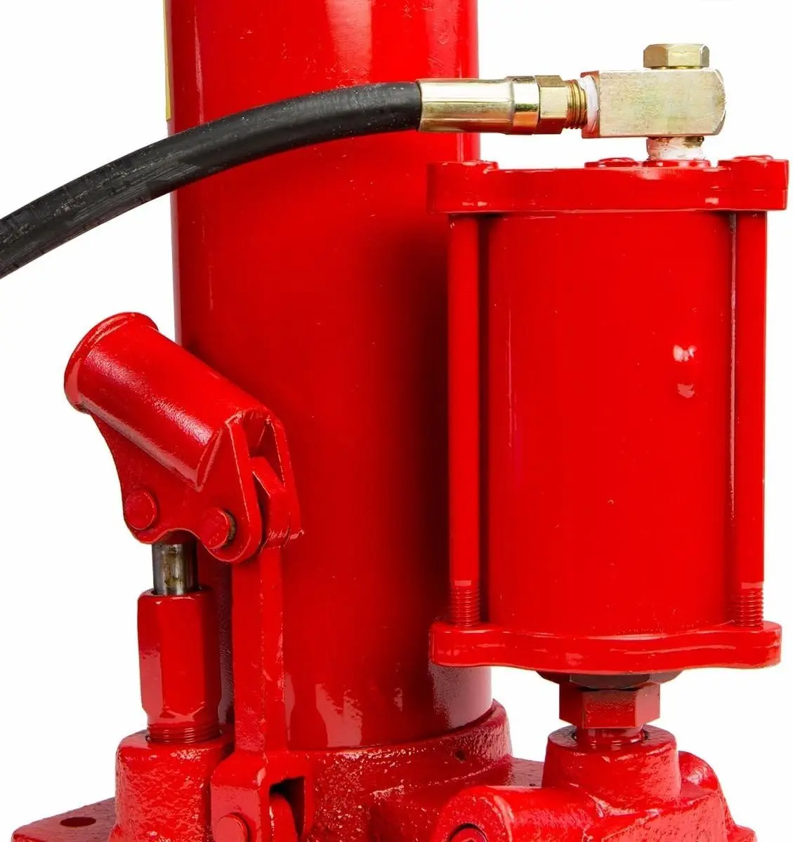 Martinetto idraulico da 8 tonnellate per sollevatore motore e gru di negozi, colore rosso, sollevamento regolabile