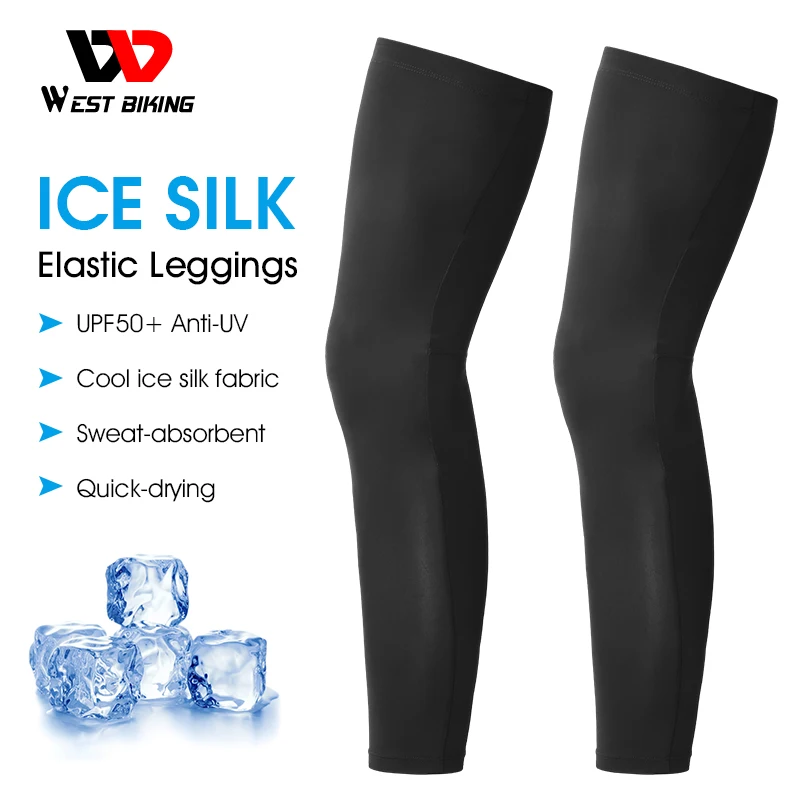 WEST BIKING Summer Cycling Leg Compression Sleeves Outdoor Sports Quick Dry Knee Protection Leggings Running Basketball Anti UV