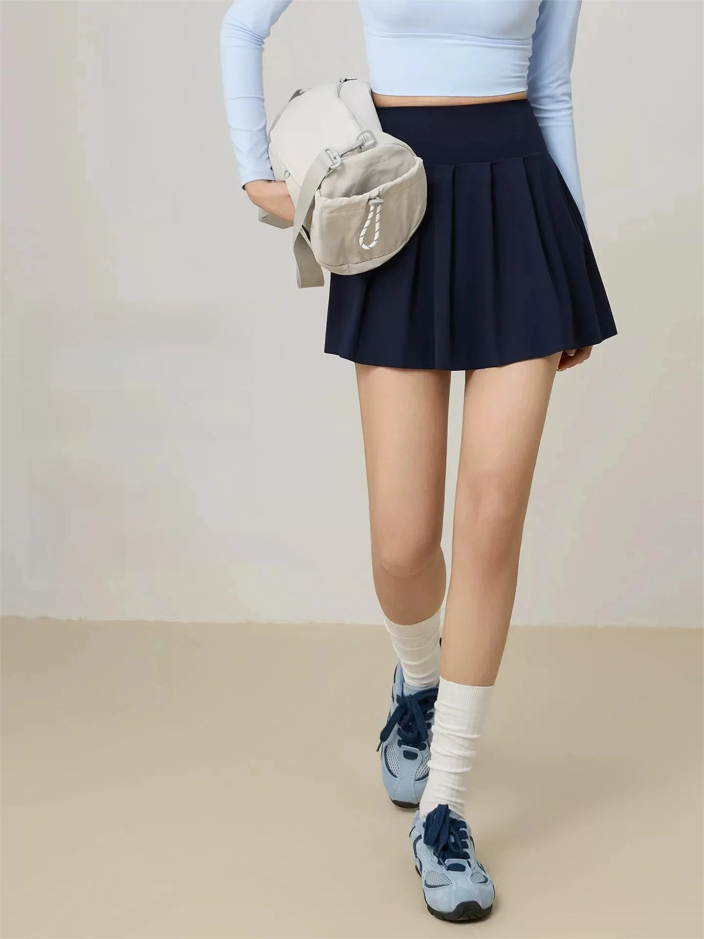 yoga short skirt women high waist slim fit pleated daily casual sports bottoms with safety inner