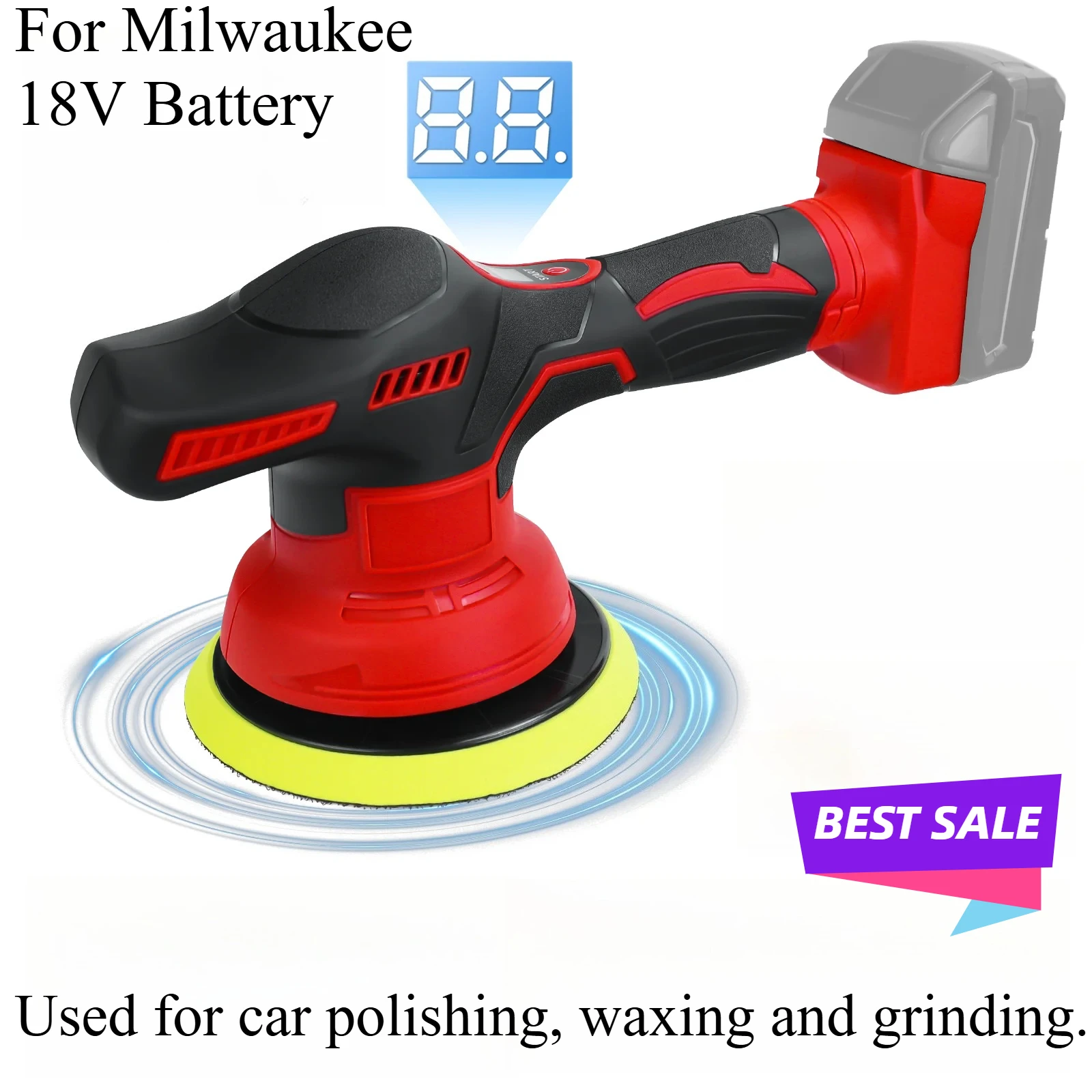 

Car Polisher Electric Polishing Machine Wireless Waxing Sanding Sealing Glaze Tool Sander Power Tools For Milwaukee 18V Battery