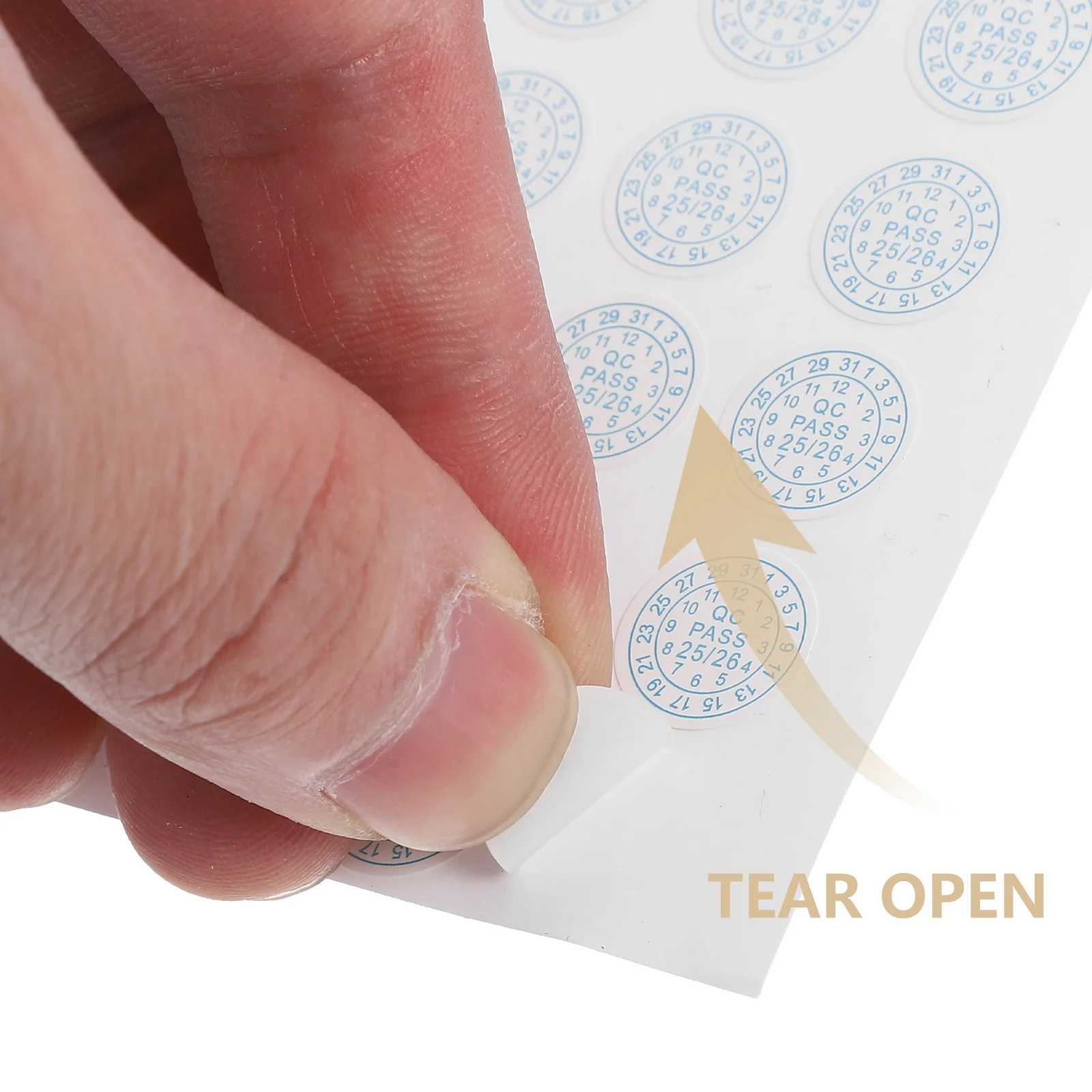 Round Tamper Evident Stickers 5 Sheets Quality Control Approval Seals Adhesive Warning Labels for Electronics Furniture