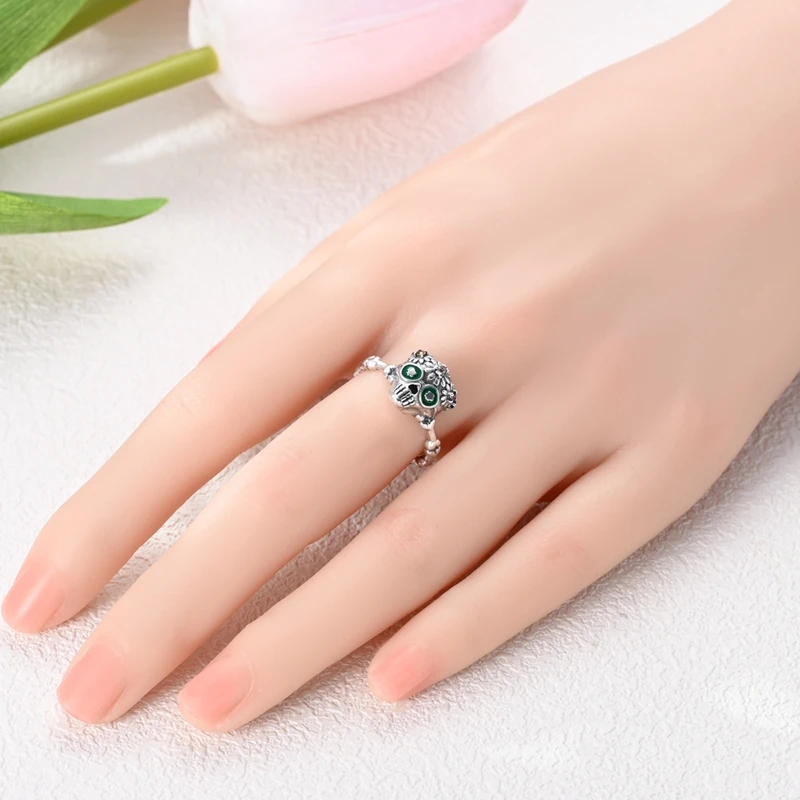 خواتم 925 فضة عظام الجمجمة Bowknot تاج الحب القلب عين الشر خواتم للنساء حفلة عيد ميلاد الزفاف مجوهرات الأزياء
