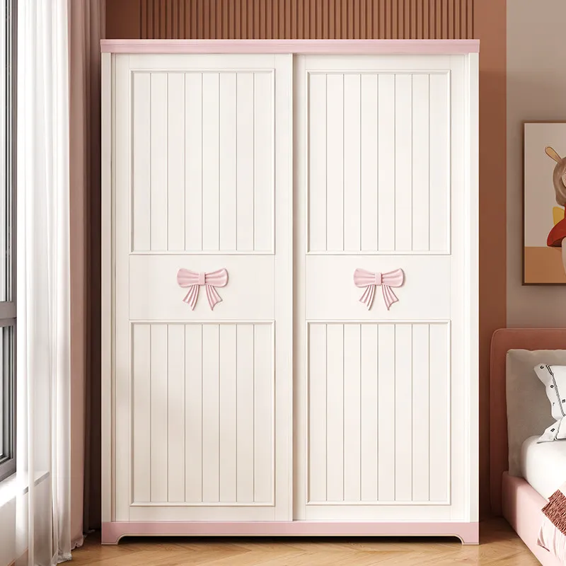 

Simple Small Designs Wardrobe Slide Rail Blue Storage Cabinets Clothes Wardrobe Room White Kids Mueble Organizador Furniture