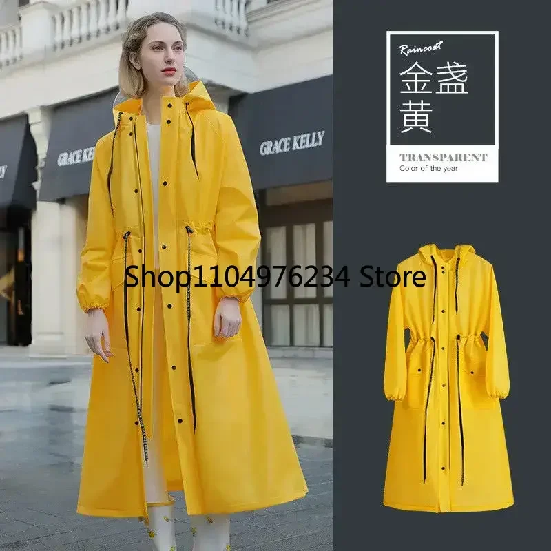 معطف واق من المطر طويل شفاف من مادة PVC للبالغين - مقاوم للماء لحماية الجسم بالكامل للدراجات النارية والمشي لمسافات طويلة والمطر الثقيل ‌