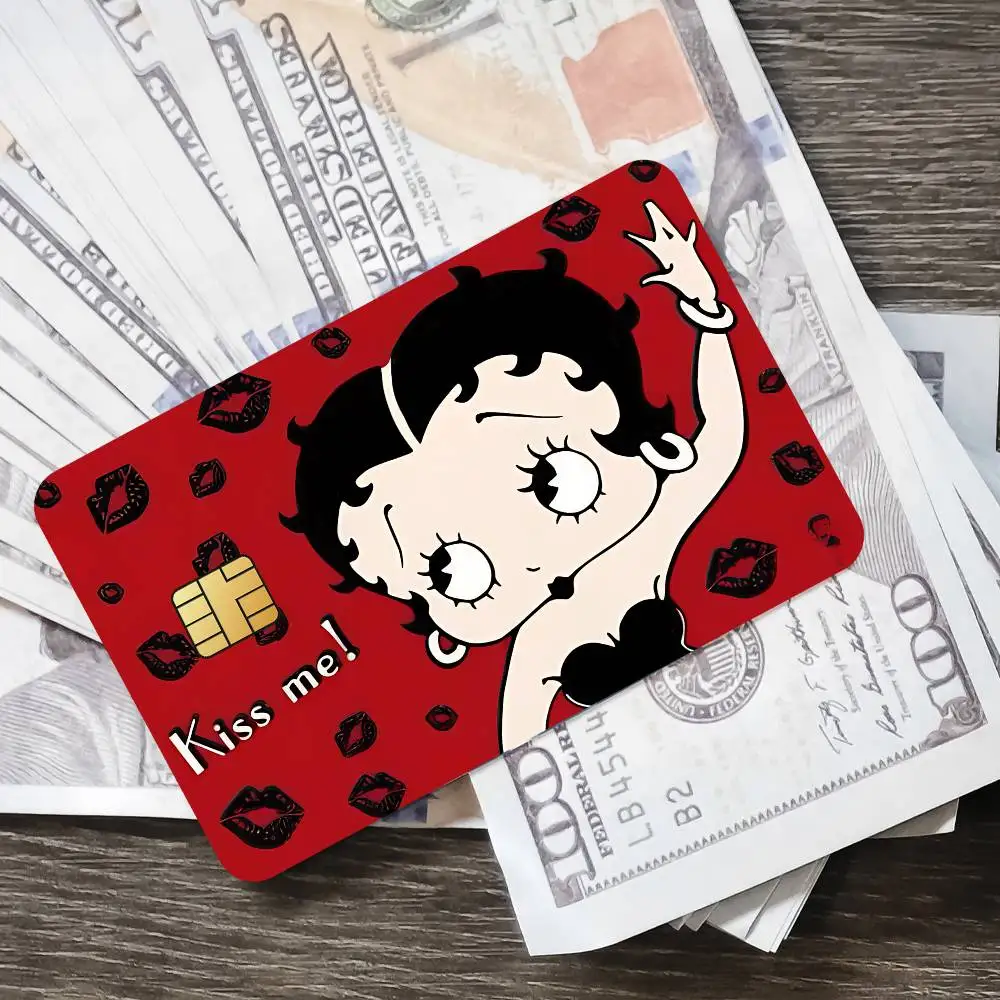 Cartoon B-Betty Cute B-Boop K Bank Kreditkarten Busfahrkarten Aufkleber Coole Dekoration Wasserdicht 4 Stück Karten – Detail 8