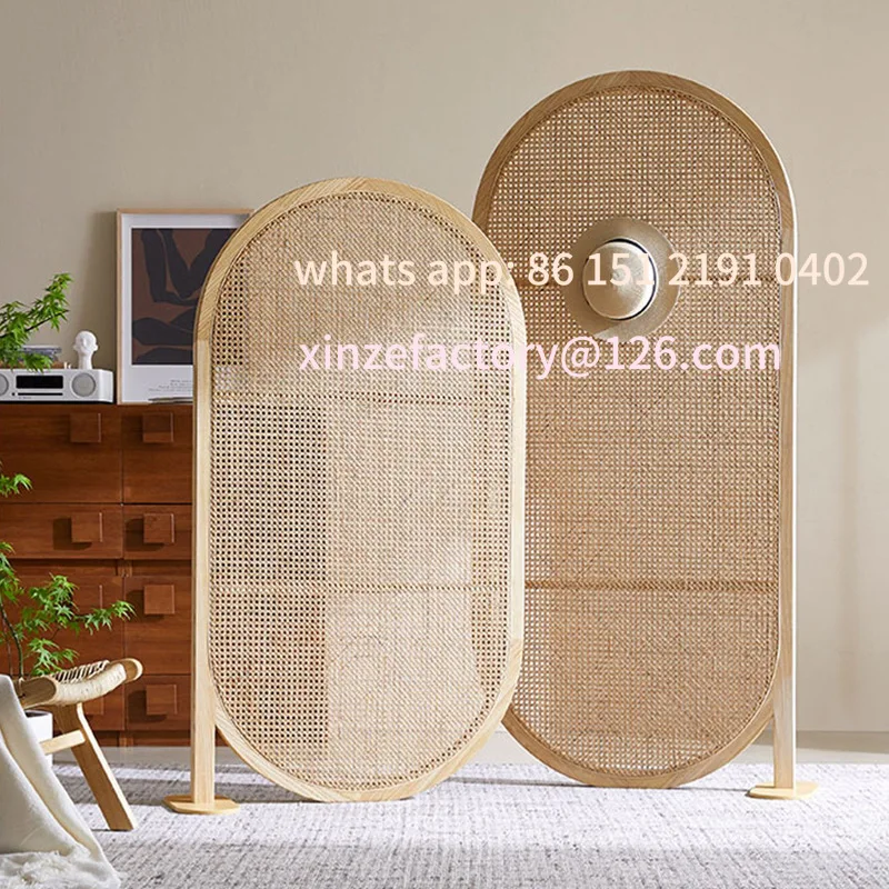 

Customizable Japanese solid wood rattan screen partition living room entrance