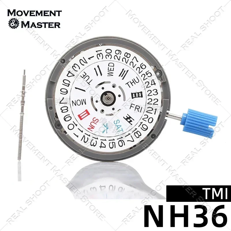 Il nuovo movimento meccanico automatico giapponese NH36A movimento doppio calendario sostituisce gli accessori del movimento dell'orologio 4R36/7S36