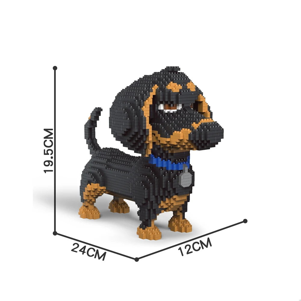 WIST GEBOUWD Teckel Hond Model Micro Mini Bouwstenen Set Educatief Recreatie Speelgoed Huisdier Minnaar Gift Decoratie Bakstenen