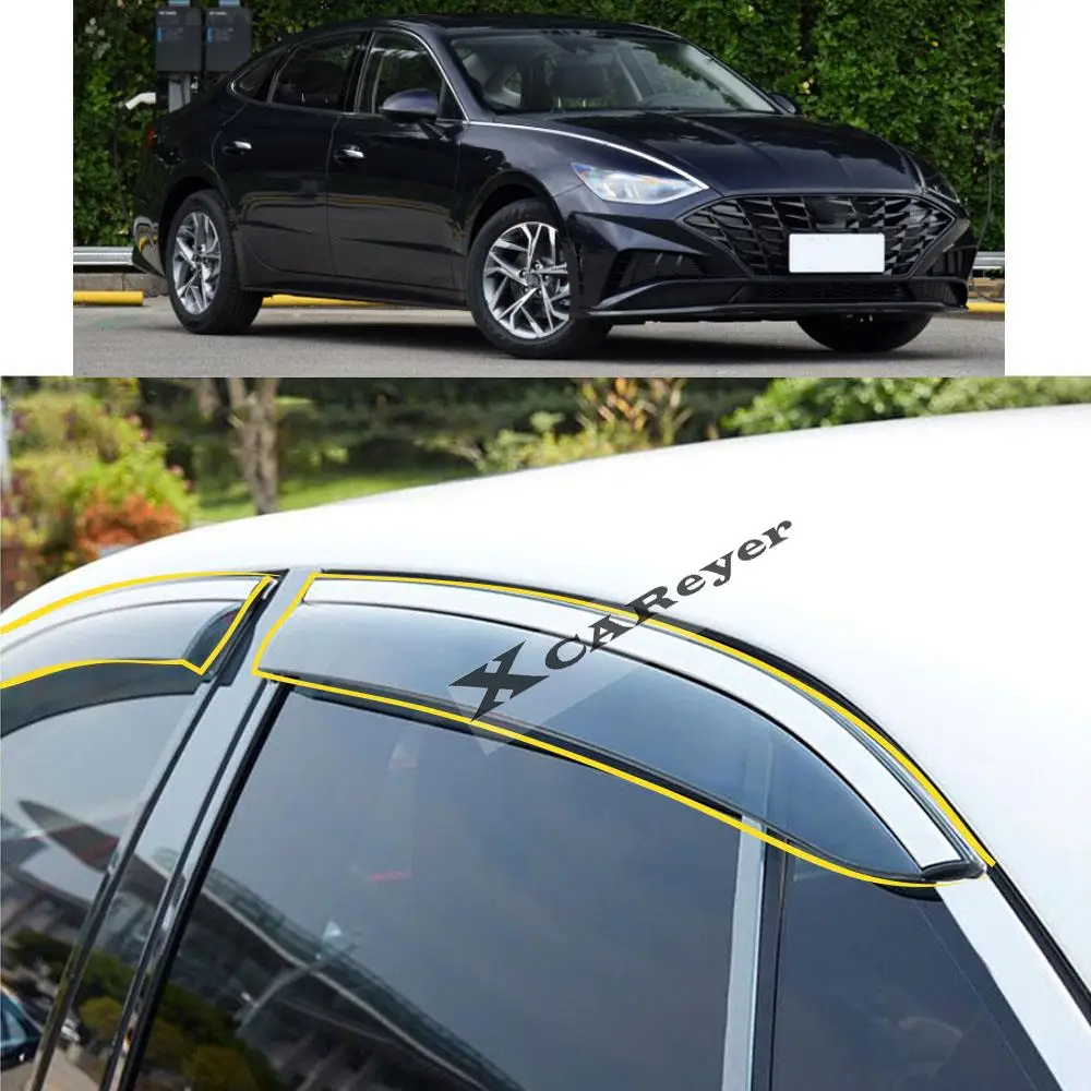 

For HYUNDAI Sonata DN8 10Th 2020 2021 2022 Car Body Styling Sticker Plastic Window Glass Wind Visor Rain/Sun Guard Vent Parts