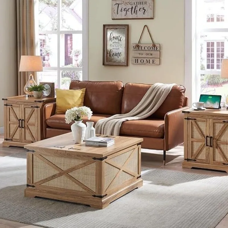 Tea table, tea table, small apartment table decorated in rural living room