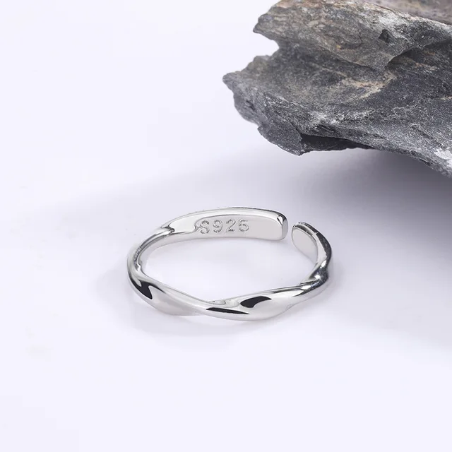 Moda 925 Sterling Silver Proste skręcone pierścienie druciane dla kobiet Biżuteria ślubna Prezent hurtowy