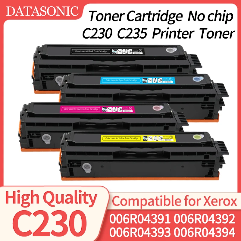 1pc for Xerox C230 C235 High Capacity NO Chip New Model 006R04391 006R04392 006R04393 006R04394 Compatible Laser Toner Cartridge