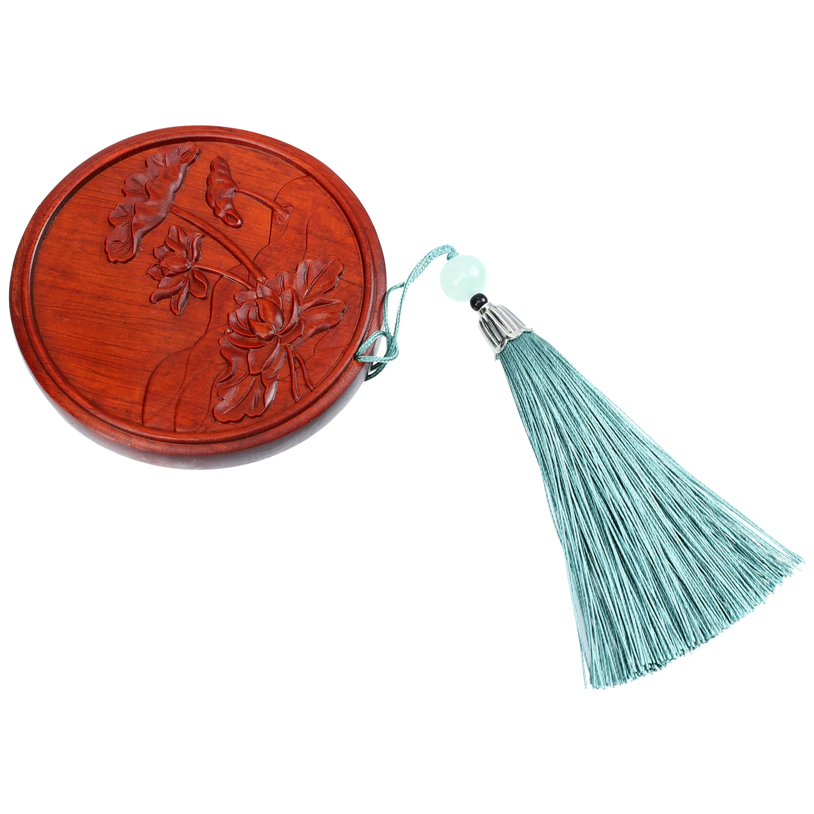 

Lotus Round Mirror Wooden Small Makeup Vanity Mirror Portable Travel Handbag Compact Personal Care Beauty Tool