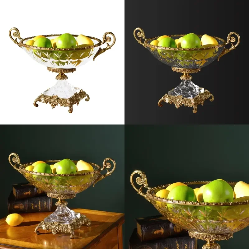 Newest Designs From Factory Fruit Bowl Wholesale Home Decor Crystal Glass Fruit Plates for Wedding Hotel Villa