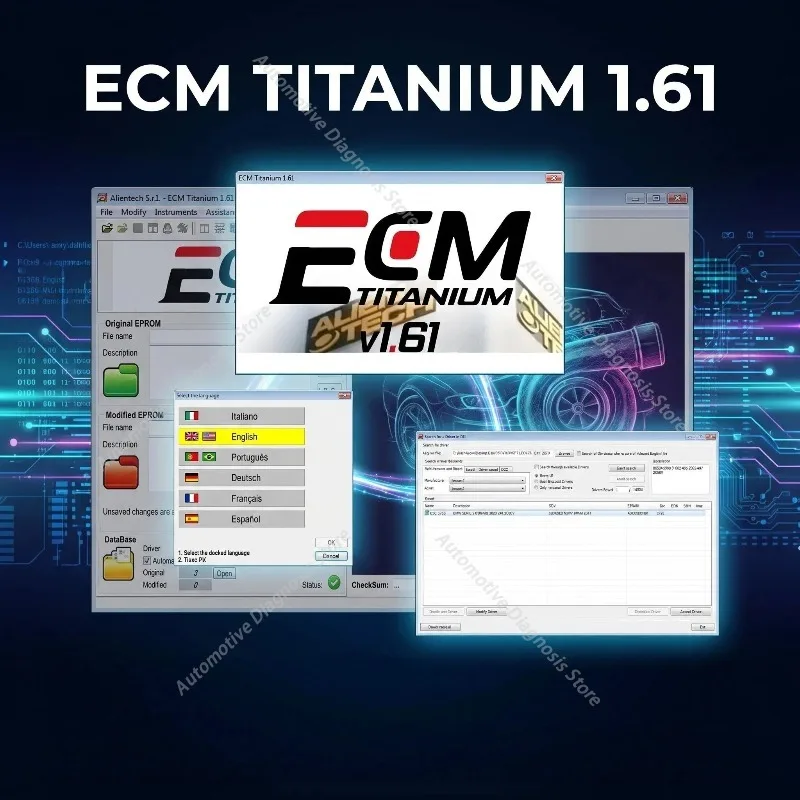2026 hot selling newest  ECM TITANIUM 1.61 With 26000+ Driver ECM 18259+ Drivers for ECU Tool Send Link Windows 10