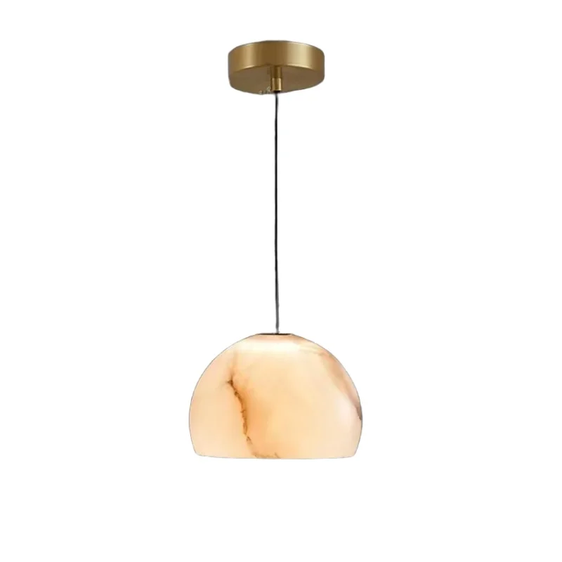 Modern Luxury All-Copper Zen Inspired Minimalist Designer Pendant Light All-Copper Marble Lamp for Restaurant Bar Counter Dining
