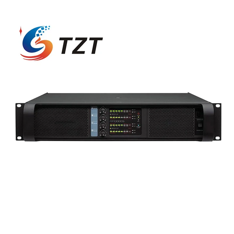 เครื่องขยายเสียงสำหรับเวทีเครื่องขยายเสียงสี่แชนเนล Tzt 4x2500W กำลังไฟสำหรับอุปกรณ์ดีเจระดับมืออาชีพ