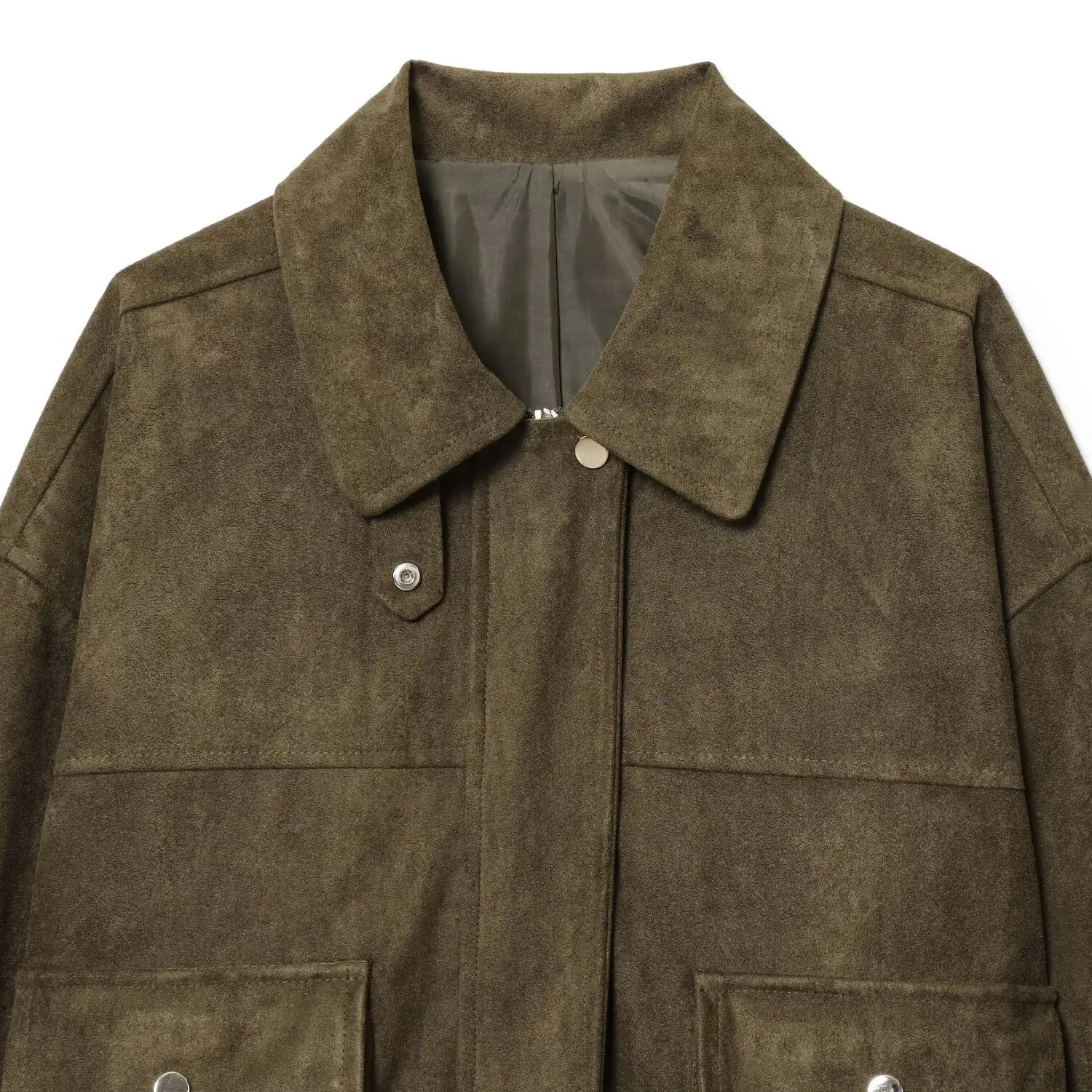 Faionable pur cuir pilote Jaet manteau femmes automne nouveau Sle JNLEAOG Polyester Fiber longue Sve fermeture à glissière manteau