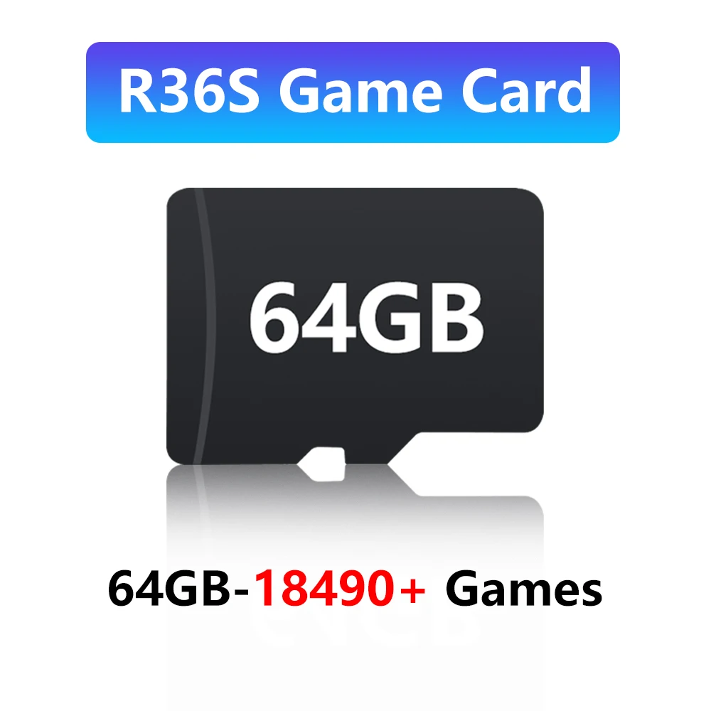 64GB Game Card for R36S Retro Game Consoles Emuelec 4.7 OS with 18494 Games&26 Emulators for PSP/PS1/N64/NES/SNES Plug and Play