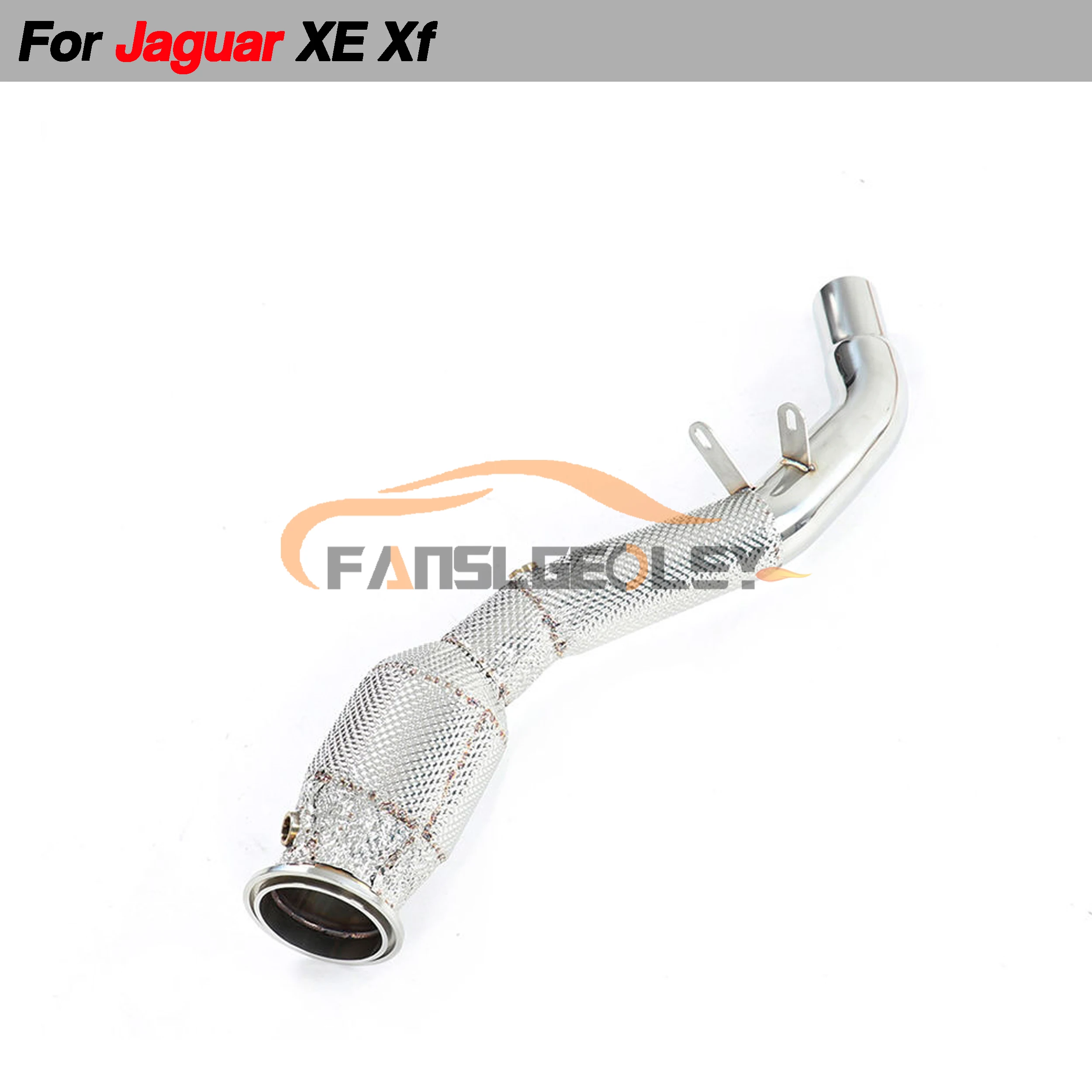 For Jaguar XF XE 2.0T Steel Downpipe Performance Exhaust System With Heat shield and catalytic converter Headers