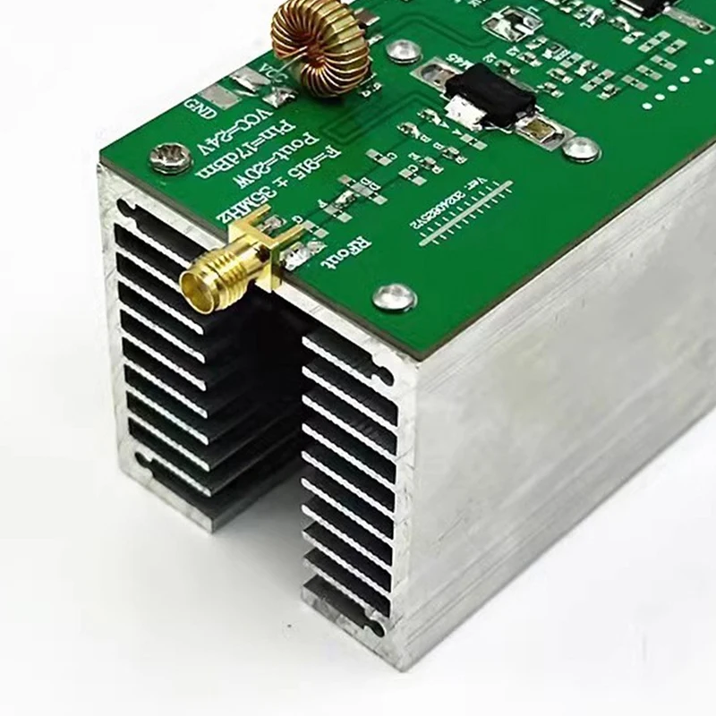 RF Power Amplifier 915Mhz 20W+ RF Power Amp With Heat Sink Radio RF Amplifier For Ham Radio 24V-28V