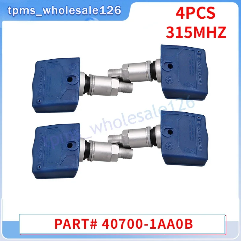 4PCS Tire Pressure Monitoring Sensor 40700-1AA0B For Nissan Altima Frontier GT-R Juke Murano Rogue Sentra TPMS 315MHZ 40700JA01B