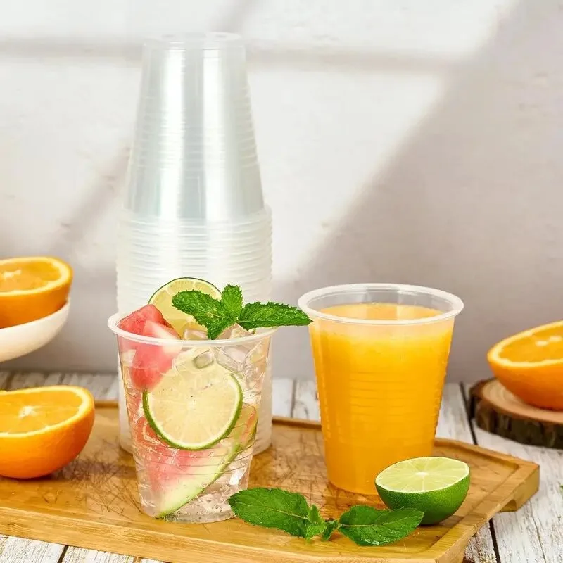 50/100 قطعة كوب بلاستك شفاف يمكن التخلص منه 130 مللي/200 مللي/300 مللي مناسبة للحفلات والأسائل وحفلات الزفاف كوب بلاستك للنزهات الخارجية